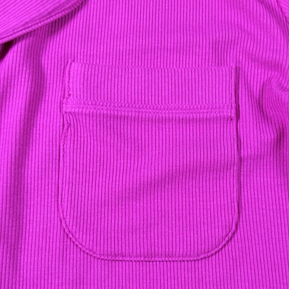 Skims Sleep Lounge Pajama Top Women's Medium Lollipop Ribbed Rib Soft Stretch - Picture 11 of 12